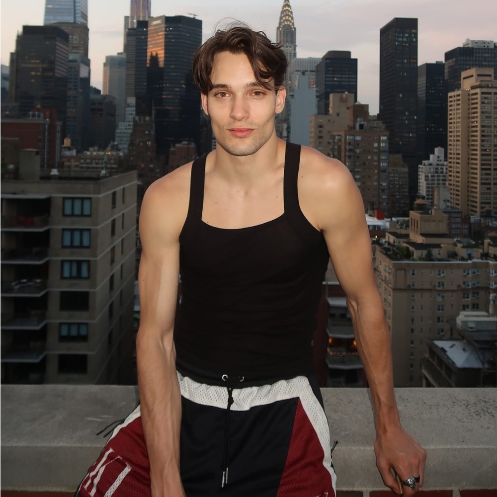 PAPI MEN SQUARE NECK LOW CUT COWBOY TANK TOP SHIRT SLEEVELESS COTTON BLACK STRAP